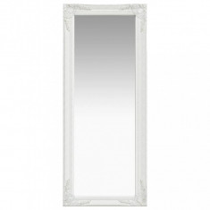 Oglinda de perete in stil baroc, alb, 50 x 120 cm foto
