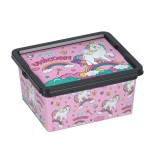 Cutie depozitare jucarii design unicorn, Kopenpal, Plastic, 19x16,5x9,5 cm, 2.5L