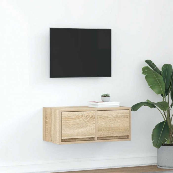 Gossi dulap tv stejar sonoma 60x31x25,5 cm lemn prelucrat