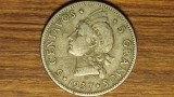 Republica Dominicana - moneda exotica greu de gasit - 5 centavos 1937- cap de indian !