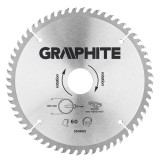 Disc circular pentru lemn Graphite 180 x 30 mm, 60 dinti, placute vidia