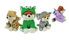 Caine pomeranian cu costum de plus 25 cm