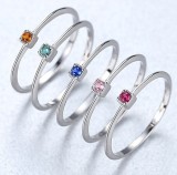 Inel Argint de Logodna Minimalist cu Piatra Mica --- ARG51A (MARIME: 6 Diametru, Argintboutique