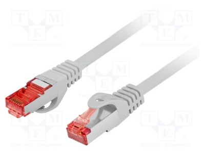 Patch cord LANBERG RJ45 S/FTP Cat 6 LSZH 15m gri foto