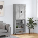 vidaXL Dulap &icirc;nalt, gri beton, 69,5x34x180, lemn compozit