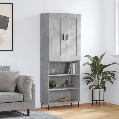 vidaXL Dulap &amp;icirc;nalt, gri beton, 69,5x34x180, lemn compozit foto