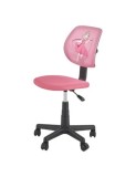 Scaun birou copii HM Bingo, stofa, baza polipropilena, inaltime reglabila, rotatie 360&deg;, 70 kg, roz