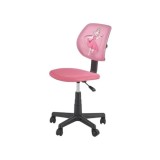 Scaun birou copii HM Bingo, stofa, baza polipropilena, inaltime reglabila, rotatie 360&deg;, 70 kg, roz