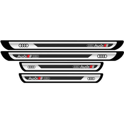 Set Protectie Praguri Sticker Crom Audi V2 foto