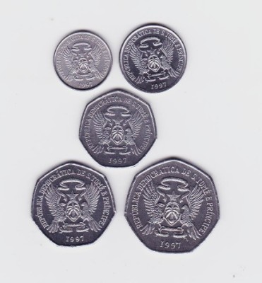 Moneda Sao Tome si Principe 100 - 2.000 Dobras 1997 - KM#87-91 UNC ( set x5 - vezi descriere ) foto