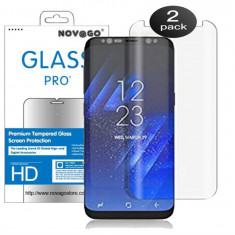 Set 2 folii de protectie ecran din sticla securizata NOVAGO pentru Samsung Galaxy S8 Plus (S8+) - RESIGILAT