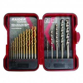 Set 17 burghie pentru metal si zidarie Raider 157796, HSS, 1.5-10 mm foto