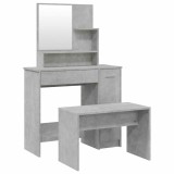 Set masuta de toaleta, gri beton, 86,5x35x136 cm