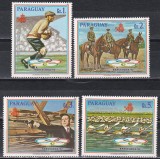 Paraguay 1989 - Jocurile Olimpice - Barcelona, Serie + ​​Colita, 4 Poze, MNH