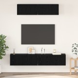 vidaXL Dulap pentru TV pe Perete Altele cu depozitare cu ușă 4 pcs Stejar Negru