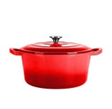 Oala fonta emailata Hausberg capacitate 6l greutate 6.5 kg adancime 13 cm diametru 28 cm interior antiaderent