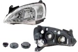 Far Opel Corsa C 07.2000-10.2003 TYC fata dreapta, tip bec H7+H7, reglare electrica, far tip Valeo, fara motoras