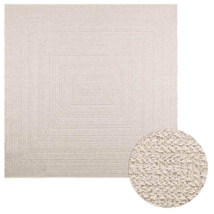 vidaXL Covor &bdquo;ZIZUR&rdquo; crem aspect iută pentru interior și exterior