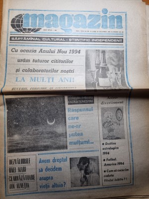 ziarul magazin 29 decembrie 1993-nr. de anul nou foto