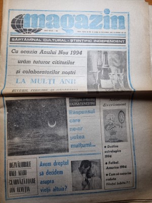 ziarul magazin 29 decembrie 1993-nr. de anul nou foto