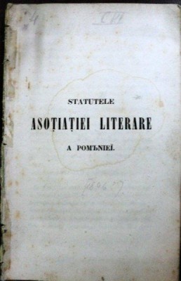 STATUTELE ASOCIATIEI LITERARE A ROMANIEI foto