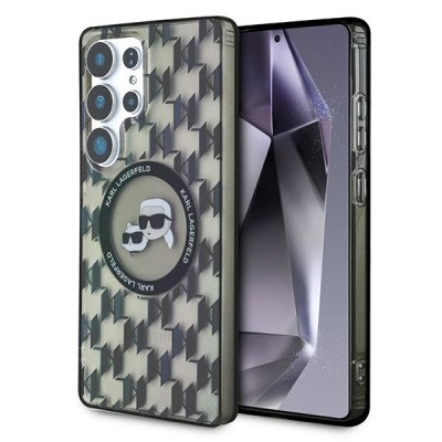 Husa MagSafe pentru Samsung Galaxy S25 Ultra S938, Karl Lagerfeld, IML Monogram Karl &amp;amp; Choupette&amp;#039;s Heads, Neagra foto