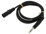 Cablu audio XLR - Jack 6,35 mm 3 pin, stereo, 2 m, negru