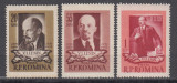 ROMANIA 1955 LP 383 - 85 DE ANI DE LA NASTEREA LUI LENIN MNH