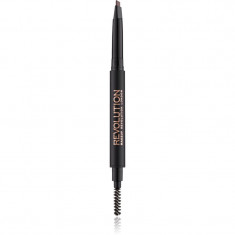 Makeup Revolution Duo Brow Definer creion sprâncene precise culoare Medium Brown 0.15 g