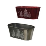 Cumpara ieftin Suport metalic - Iron Bucket Oval Tree - Red, Silver - mai multe culori | Kaemingk