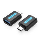 Adaptor USB OTG Vention, USB Type-C (T) la USB 3.2 gen 1 (M), rata transfer 5 Gbps, invelis PVC, negru, &quot;CDUB0&quot; (timbru verde 0.03 lei) - 692279475524