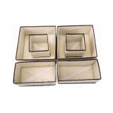 Organizator pentru Sertar, 3 Marimi, pentru Lenjerie, Tricouri, Sosete, 6 Piese, Pliabil, Stivuibil, din Tesatura, Alb/Maro