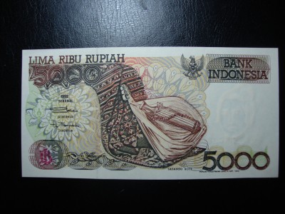 INDONEZIA 5000 RUPII EXCELENTA 1992 foto