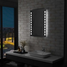 vidaXL Oglindă cu LED de perete de baie, 60 x 80 cm 144697