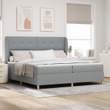 vidaXL Pat cu saltea cu arcuri Gri &icirc;nchis 90x190 cm Gri deschis
