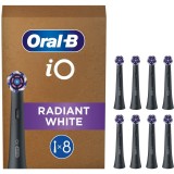 Rezerve periuta de dinti Oral-B iO Radiant White, compatibile doar cu seria iO, Negru, 8 buc
