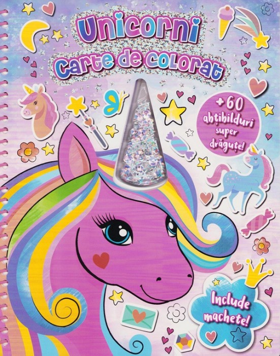 Unicorni Carte De Colorat Si Machete, - Editura Flamingo
