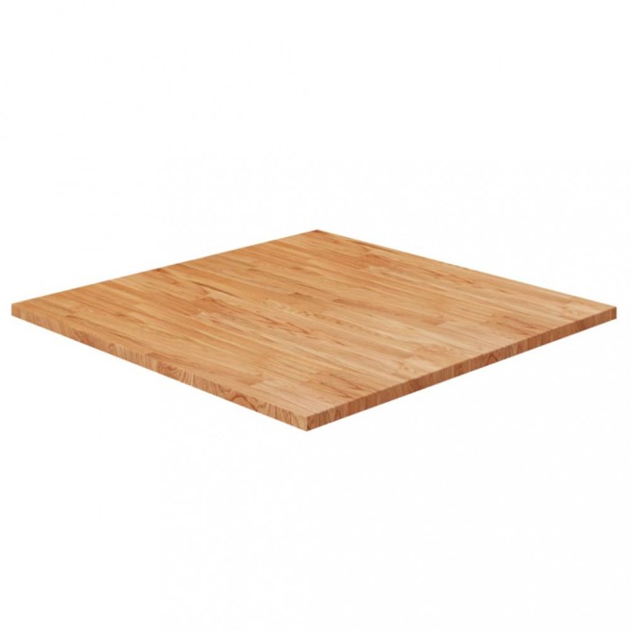 vidaXL Blat masă pătrat maro deschis 80x80x2,5cm lemn stejar tratat