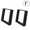 VidaXL Picioare pentru măsuță de cafea &icirc;n formă de U, 2 buc., negru, 60x(42-43) cm, oțel