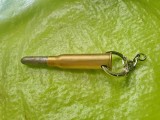 H203-Breloc glont original dezafectat vechi XW- 1917 bronz cap plumb stare buna lungime 8 cm.