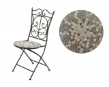 Cumpara ieftin Scaun pentru gradina Siena Mosaic, Decoris, 46 x 39 x 92 cm, pliabil, fier/ceramica, maro