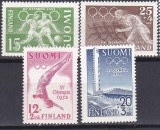DB1 Finlanda 1952 Olimpiada Helsinki 4 v. MNH, Nestampilat