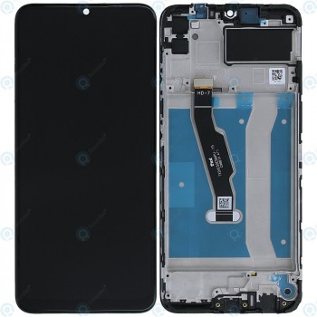 Huawei Y6p (MED-LX9 MED-LX49) Capacul frontal al modulului de afișare + LCD + digitizer negru la miezul nopții foto
