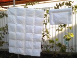 Set Perna Plapuma Bebe 100x135 cm, 40x60 cm, Alb, Import Germania, Bumbac, Antialergic