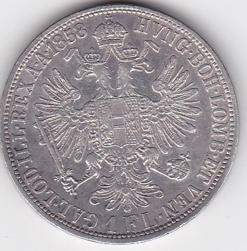 AUSTRIA UNGARIA 1 Florin 1858 A Viena foto