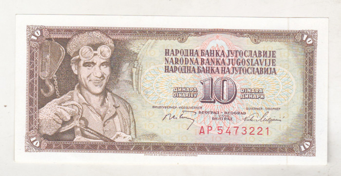 bnk bn Iugoslavia 10 dinari 1968 unc
