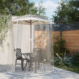 Plasa Tantari Umbrela vidaXL, 300x230cm, Poliester, 220 Ochiuri, Rotunda, Alba - Protectie Insecte, Gradina, Camping