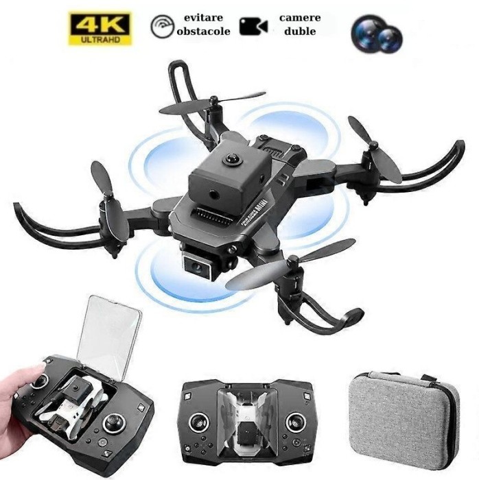 Mini Drona KY912 cu Telecomanda, Senzor de Evitarea Obstacolelor, Buton de Intoarcere Acasa si Camera cu Transmisie pe Telefon