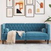 Gossi canapea chesterfield cu pernute/2 locuri, albastru, catifea