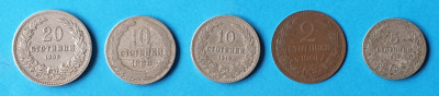 Moneda veche Bulgaria Lot x 5 piese - Stotinki - valori diferite ( 1888 - 1913 ) foto